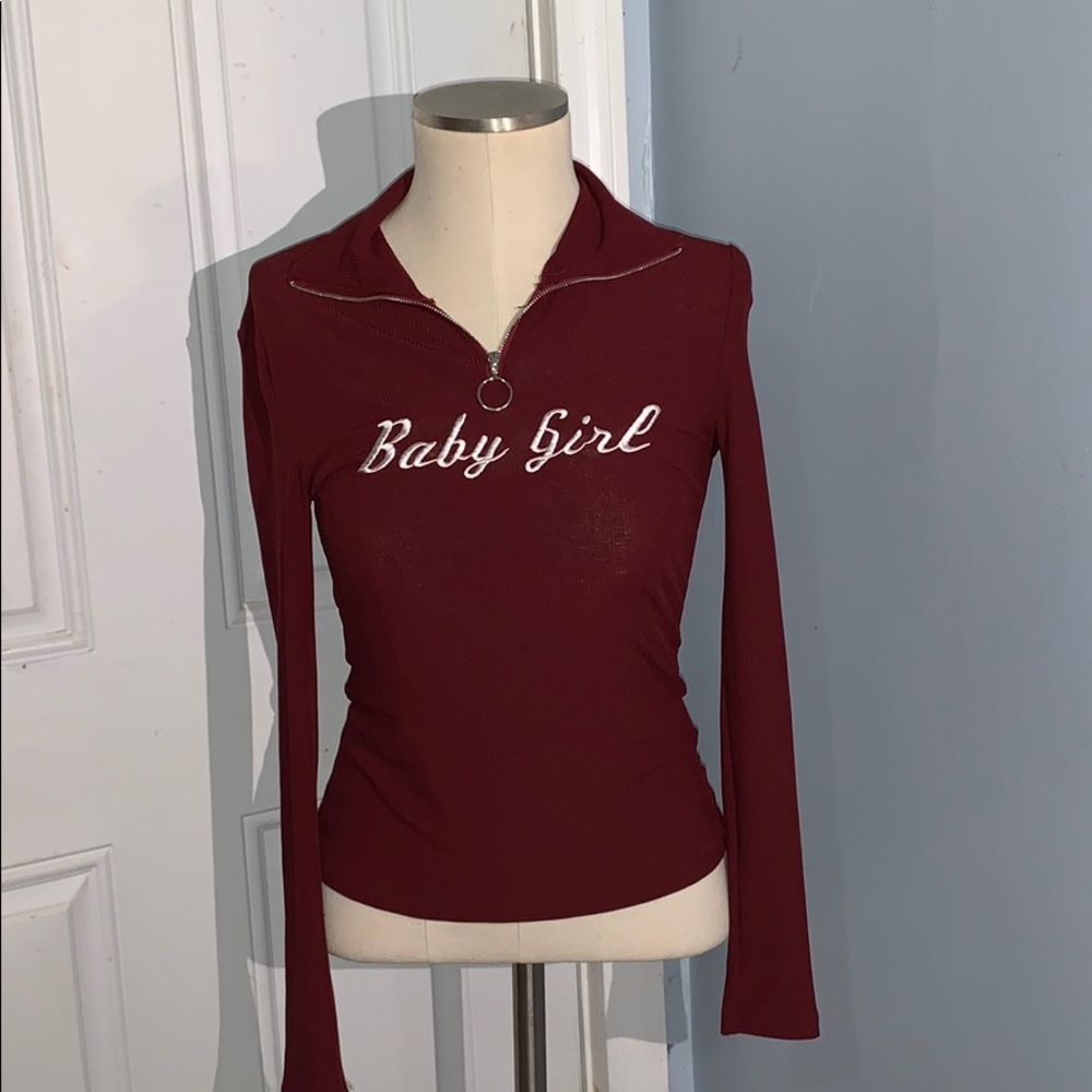 Maroon BabyGirl long sleeve